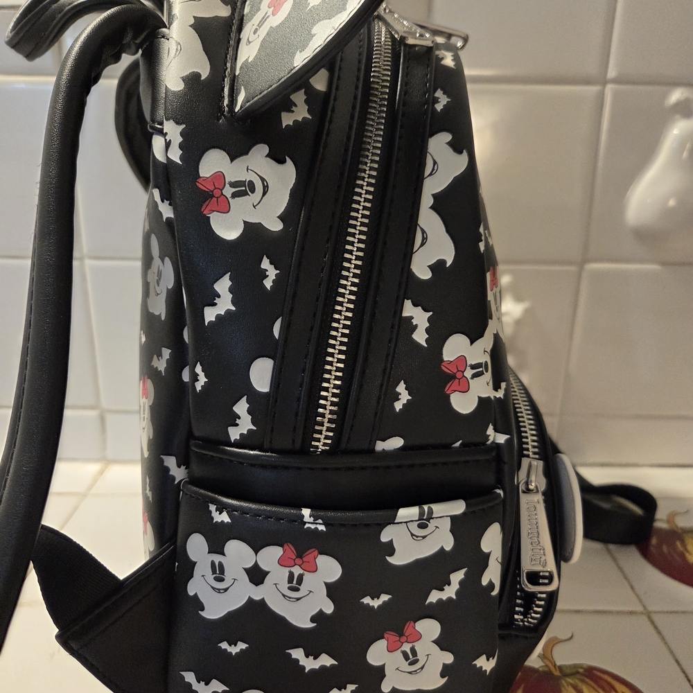 Loungefly Disney Mickey & Minnie Mouse Ghostly Glow-in-the-Dark Mini Backpack - Picture 3 of 9